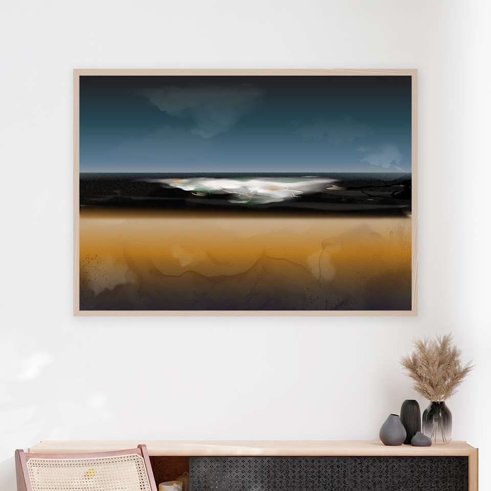 Maori Abstract Art Print of Papatuanuku and Ranginui